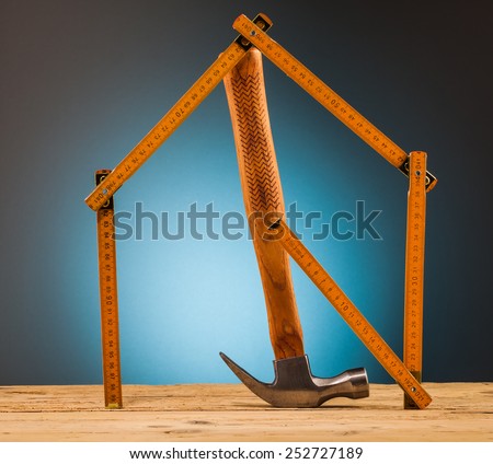 wood mounting tools on wooden table