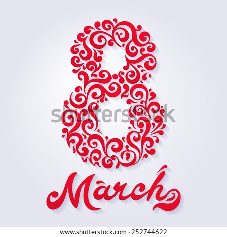Concept illustration with the date of March 8 suitable for advertising and promotion