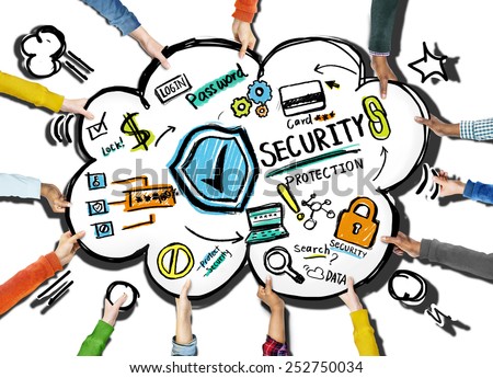 Diversity Hands Security Protection Information Concept