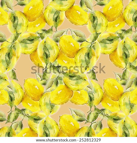 Lemons seamless pattern