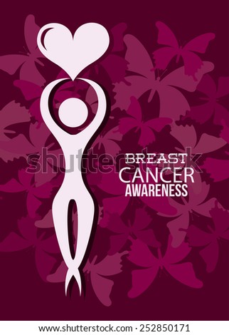 Breast cancer design over pink background, vector illustration.