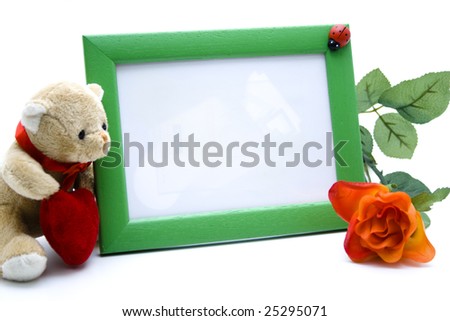 Photo frame with rose