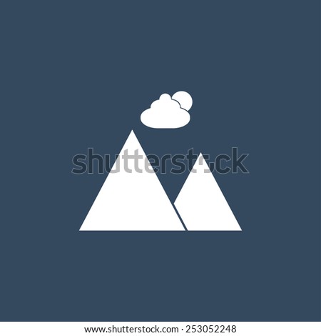  Mountains flat icon. Modern flat icon for Web and Mobile Application. EPS 10. 