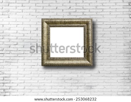 black frames on brick wall background