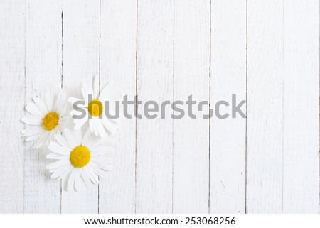 herbal flower on white wood table