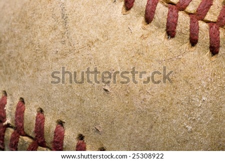softball with red stitching baseball isolated on white background