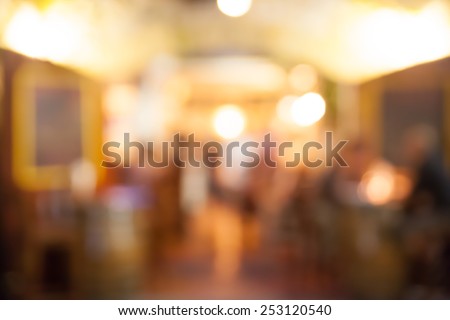 Coffee shop and restaurant blurred background 