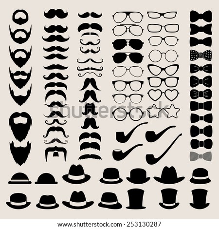 Hipster style infographics elements and icons set for retro design. Illustration eps10