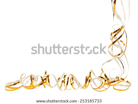 Gold serpentine isolated on white background 