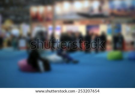 Trade show generic background. Intentionally blurred, editing post production.