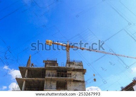 Construction site with cranes 