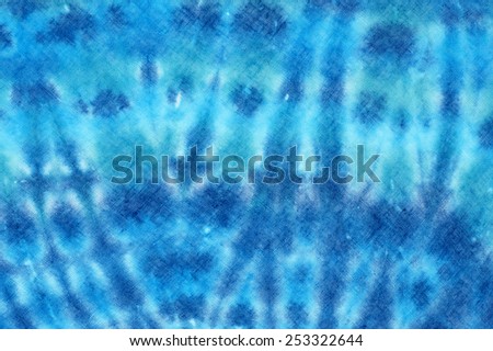 colorful abstract background tie dye technique on linen fabric.  