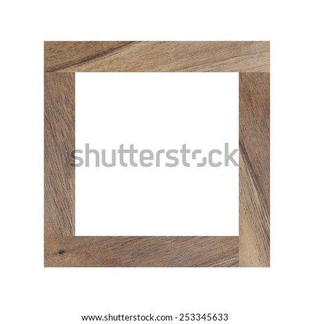 brown Wood frame isolated on white background.