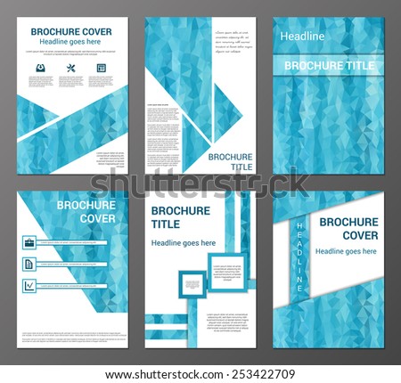 Vector set of abstract  brochure, flyer, booklet design templates in polygonal style 
