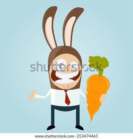 funny businessman in bunny costume