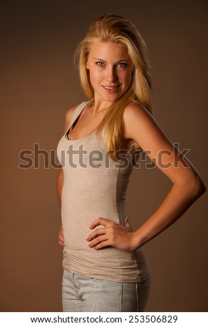 Beauty portrait of attractive blonde woman isolated