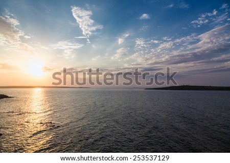 sea sky sunset sun landscape Royalty-Free Stock Photo #253537129