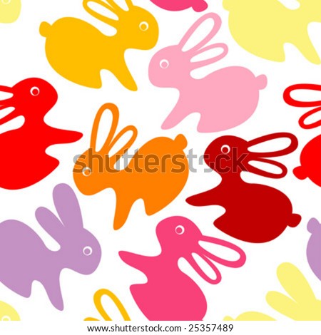 Seamless pattern with Easter rabbits