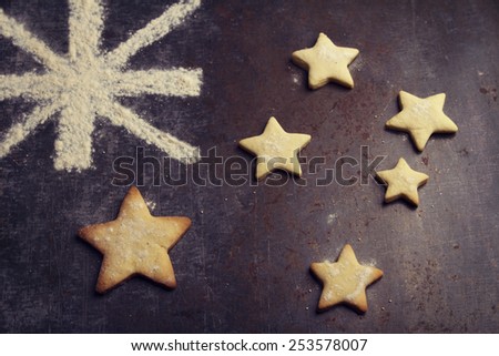 Creative food star biscuits in the shape of an Australian flag
