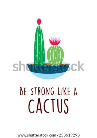 be strong like a cactus vector