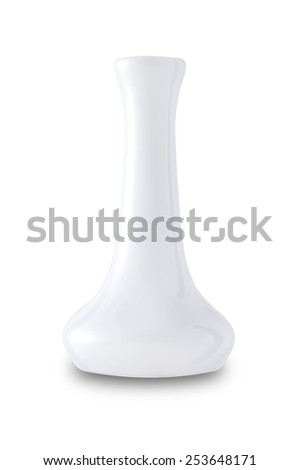 White vase with drop shadow on white background