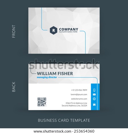 Vector modern creative and clean business card template. Flat design Royalty-Free Stock Photo #253654360