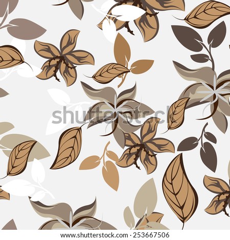 Plants Seamless Pattern Background - Illustration