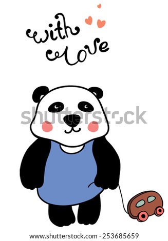 cute panda, greeting card