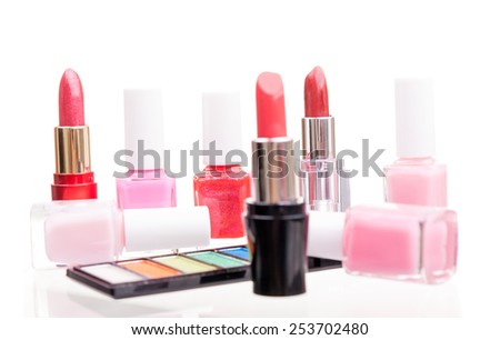 Make-up cosmetics in various shades