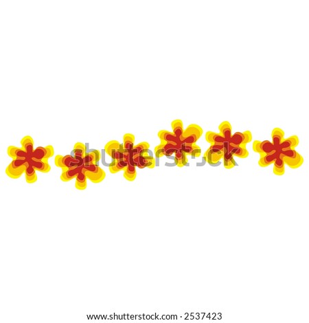 line of flowers or microorganisms