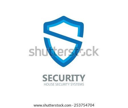Logo shield in the form of the letter S Royalty-Free Stock Photo #253754704