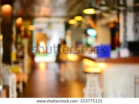 colorful blur bar or restaurant light party background Royalty-Free Stock Photo #253775125