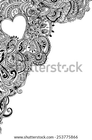 Hand drawn abstract background ornament illustration concept. Lace pattern design. Vector decorative card or invitation design. Vintage traditional, Islam, arabic, indian, ottoman motifs, elements.