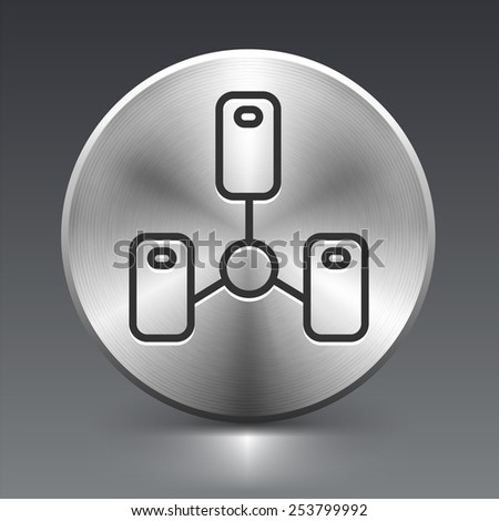 Computer Server on Silver Round Buttons
