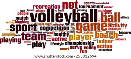 Volleyball word cloud concept. Vector illustration