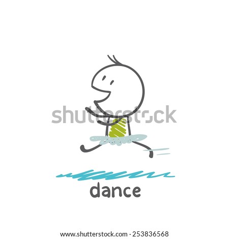 man dances ballet illustrator