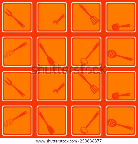 Seamless background with kitchen tools for your design
