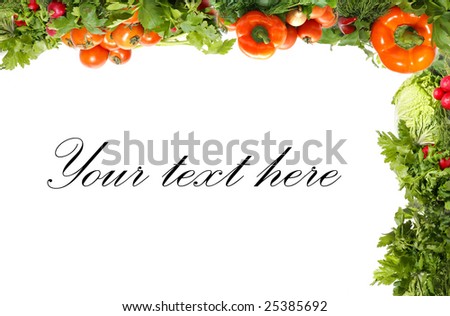 Different fresh tasty vegetables isolated fractal