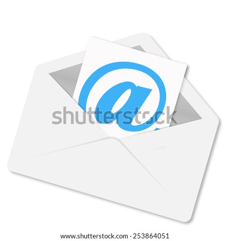 Envelope with shadow mail vector illustration