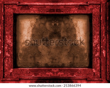 Red and gold old gothic frame
