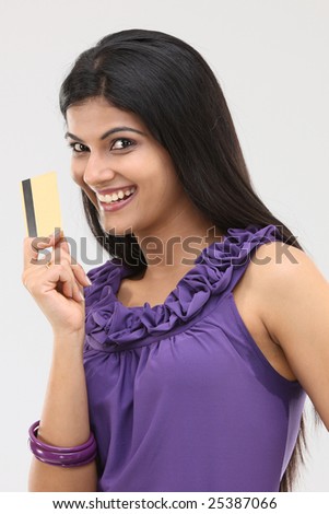 teenage girl with violet  color designed sleeveless dress