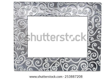 Decorative empty photo frame isolated on white background with clipping path
