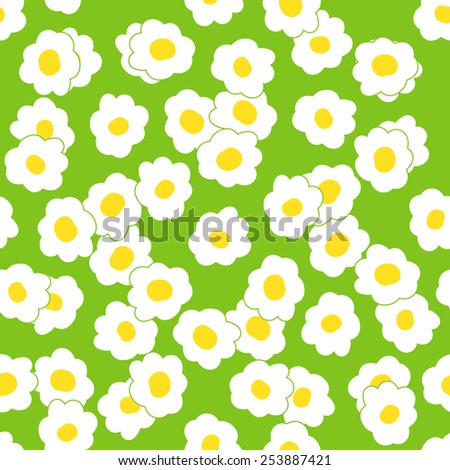 seamless camomile floral  pattern. vector  illustration. vector wallpaper. design element.