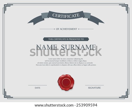 Vector certificate template. Royalty-Free Stock Photo #253909594