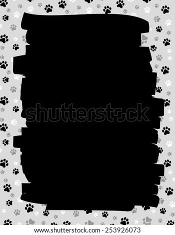 Dog paw print border / frame