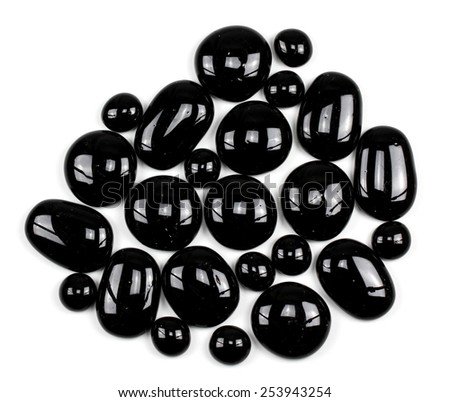 Black spa stones isolated on white isolated