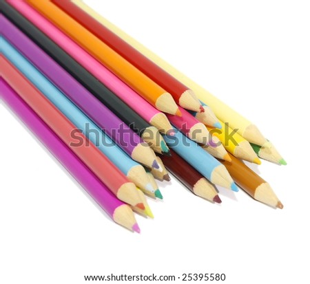 A pile of colored pencil