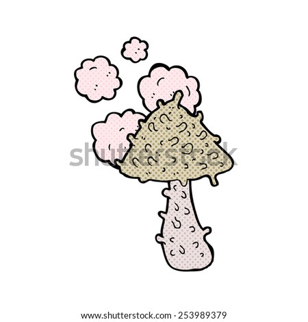 retro comic book style cartoon weird mushroom