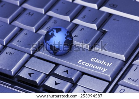Computer key - Global Economy in
Blue shine