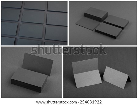 identity design, corporate templates, company style, black business cards on a black background